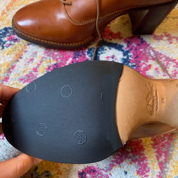 Patricia Nash Block Heals Oxford Lace up Leather Shoes - Picture 6 of 11